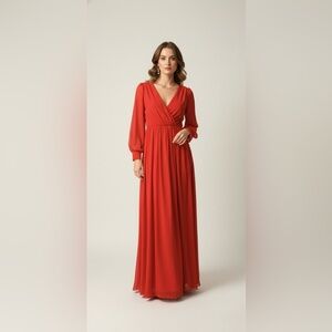 Elegant Red Maxi Dress | Size L